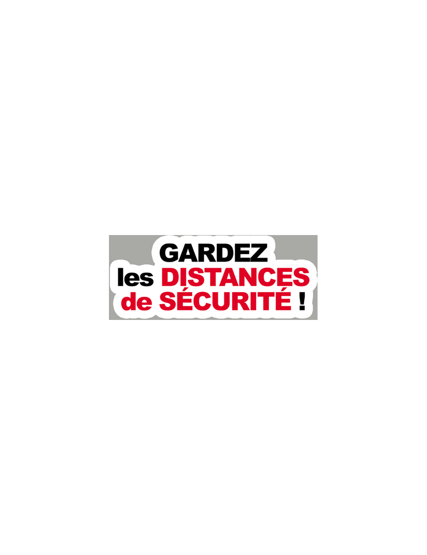 distances de sécurité - 10x4cm - Sticker/autocollant