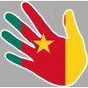 Autocollant (sticker): drapeau cameroun main
