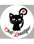chat lunatique - 15x15cm - Sticker/autocollant