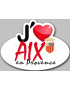 J'aime Aix-en-Provence - 5x3.7cm - Sticker/autocollant