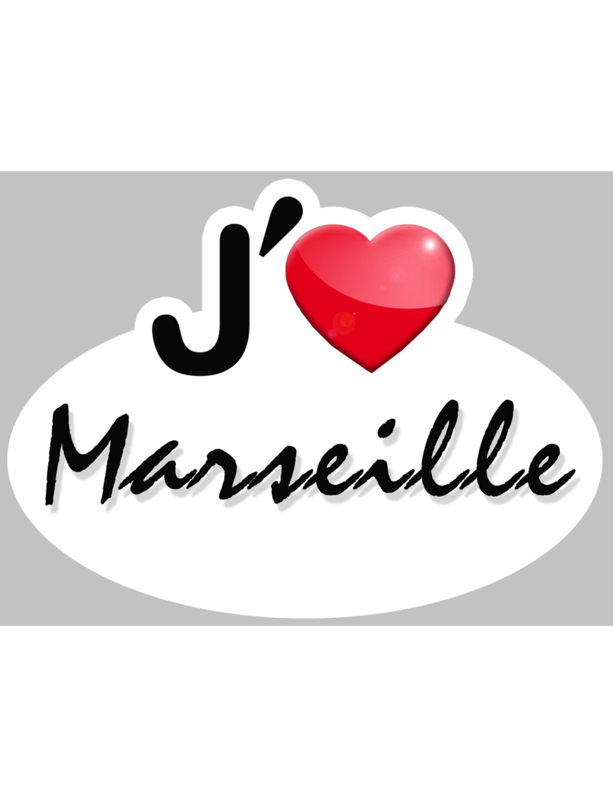 J'aime Marseille - 5x3.7cm - Sticker/autocollant