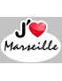 J'aime Marseille - 5x3.7cm - Sticker/autocollant