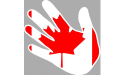 Drapeau main Canada - 15x15cm - Autocollant(sticker)