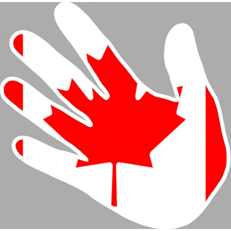 Autocollant (sticker): drapeau Canada main