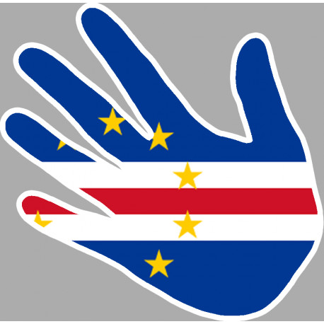 Autocollant (sticker): drapeau Cap vert main