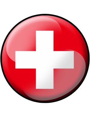 drapeau Suisse rond - 15cm - Sticker/autocollant