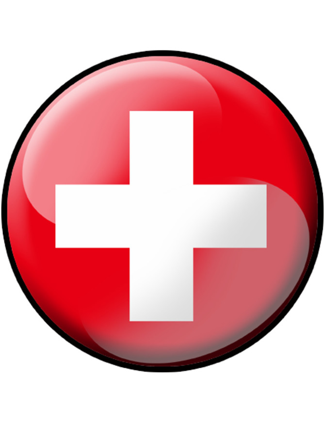 drapeau Suisse rond - 15cm - Sticker/autocollant