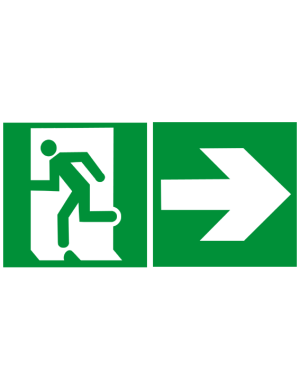 sortie de secours droite (2fois 10x10cm) - sticker/autocollant