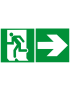 sortie de secours droite (2fois 10x10cm) - sticker/autocollant