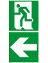 sortie de secours gauche dessous (2fois 15x15cm) - sticker/autocollant