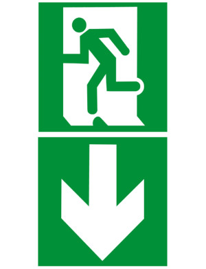 sortie de secours bas dessous (2fois 15x15cm) - sticker/autocollant