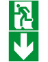 sortie de secours bas dessous  (2fois 20x20cm) - sticker/autocollant