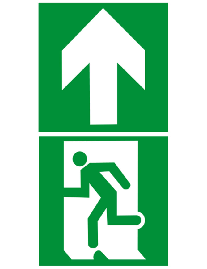 sortie de secours haut dessus (2fois 20x20cm) - sticker/autocollant