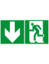 sortie de secours bas (2fois 15x15cm) - sticker/autocollant