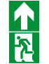 sortie de secours haut dessus (2fois 15x15cm) - sticker/autocollant