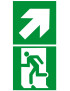 sortie de secours dessus droite (2fois 20x20cm) - sticker/autocollant