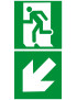 sortie de secours dessous gauche (2fois 15x15cm) - sticker/autocollant