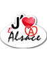 j'aime l'Alsace - 5x3.7cm - Sticker/autocollant