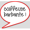 Coiffeuse barbante - 10x9cm - sticker/autocollant