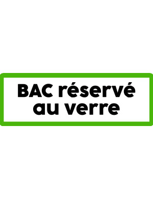 Bac réservé au verre - 29x10cm - Sticker/autocollant