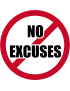No excuses - 20cm - Sticker/autocollant