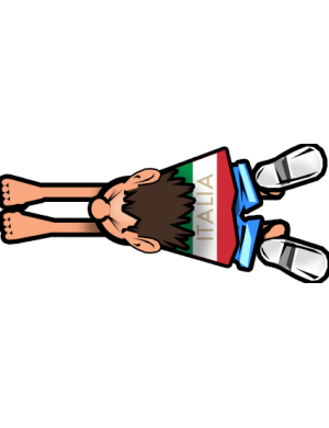 attrape voiture Italien - 14x6cm -Sticker/autocollant