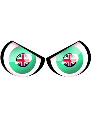Paire d'yeux Anglais - 14x6cm - Sticker/autocollant