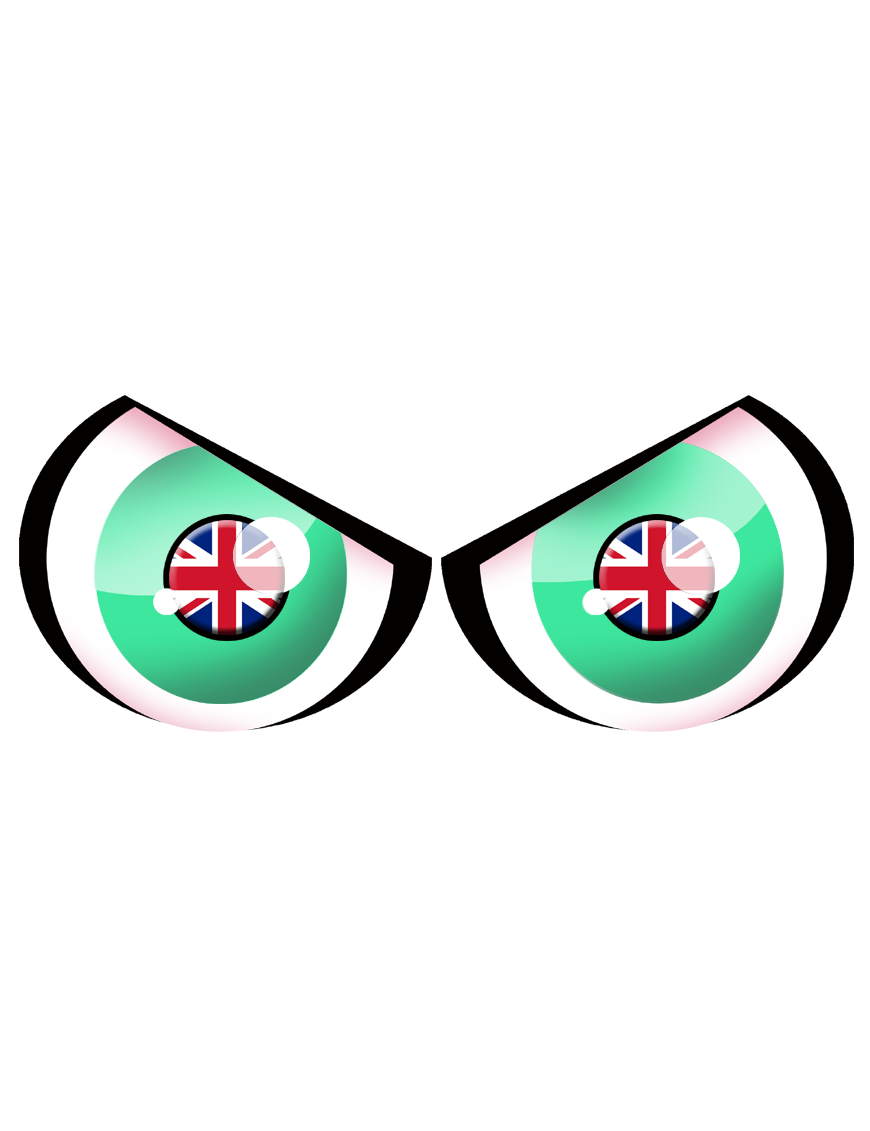 Paire d'yeux Anglais - 14x6cm - Sticker/autocollant