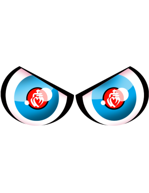 Paire d'yeux Vendéen - 14x6cm - Sticker/autocollant
