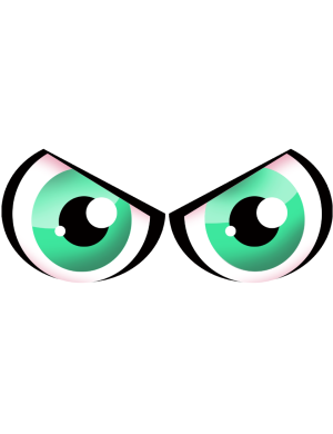 Paire d'yeux verts - 14x6cm - Sticker/autocollant