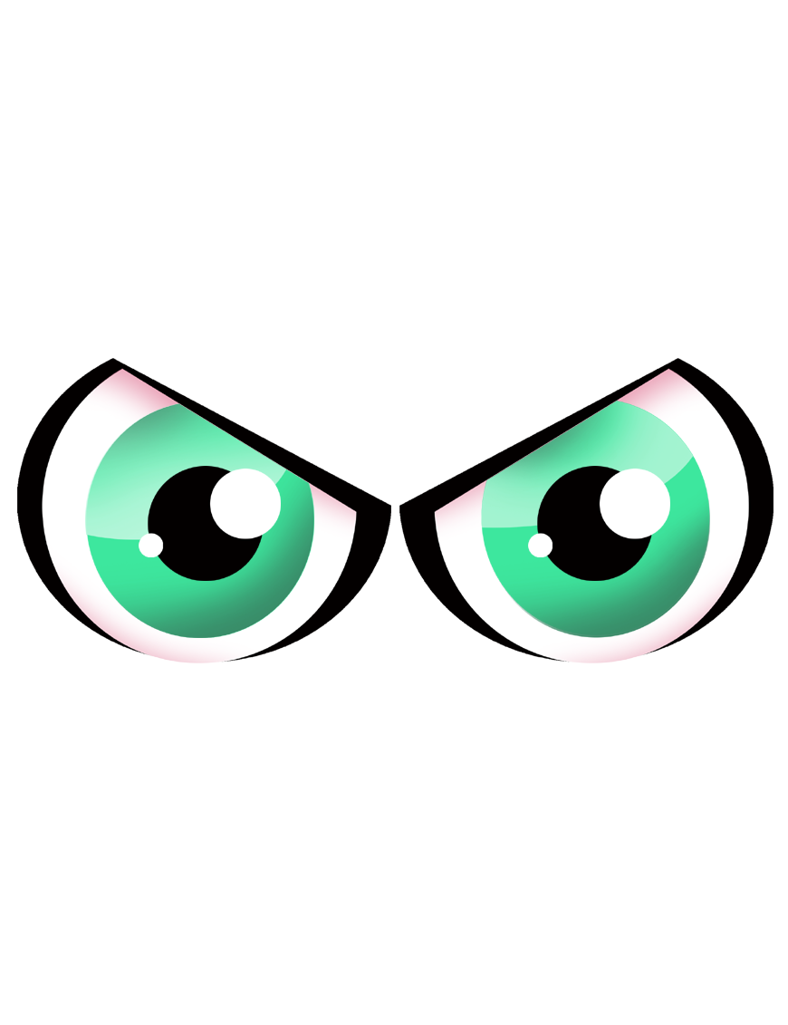 Paire d'yeux verts - 14x6cm - Sticker/autocollant