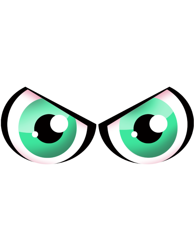 Paire d'yeux verts - 14x6cm - Sticker/autocollant