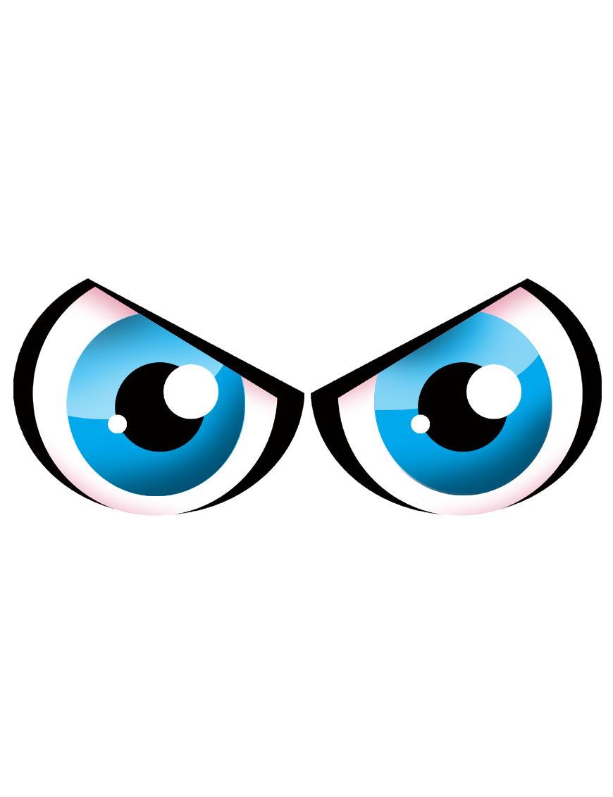 Paire d'yeux bleus - 14x6cm - Sticker/autocollant