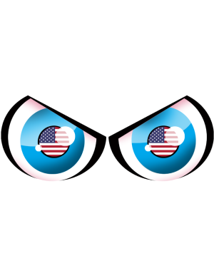 Paire d'yeux USA - 14x6cm - Sticker/autocollant