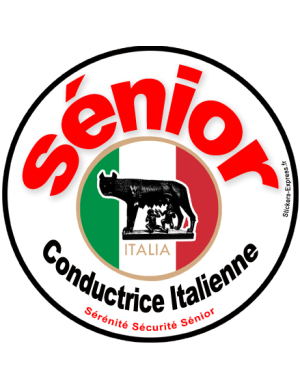 conductrice Sénior Italienne - 15cm - Sticker/autocollant
