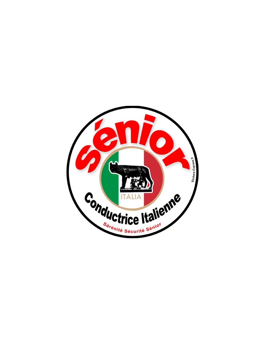 conductrice Sénior Italienne - 15cm - Sticker/autocollant