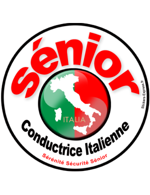 conductrice Sénior Italienne- 10cm - Sticker/autocollant