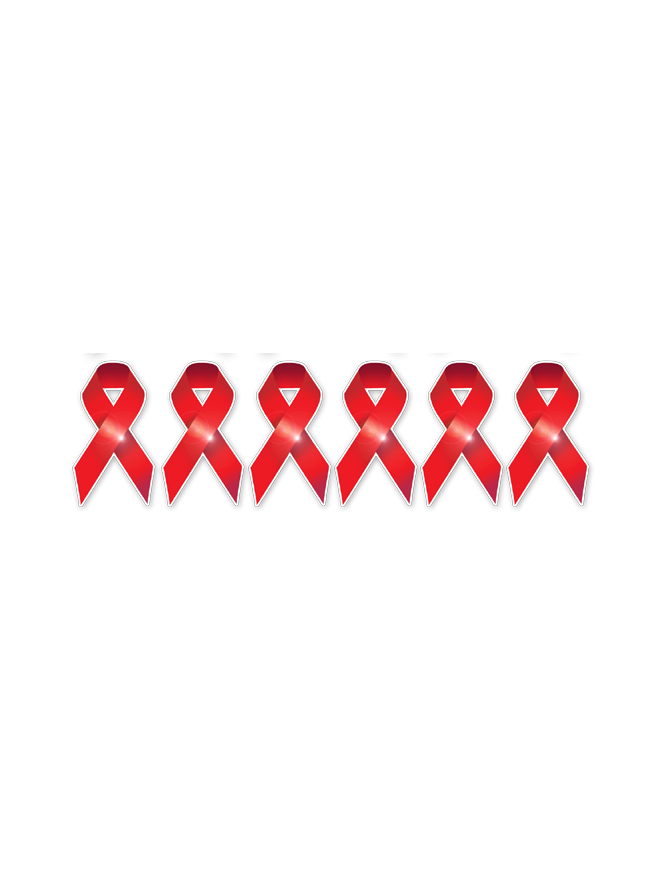 soutien contre le sida - 6fois 5x2.7cm - Sticker/autocollant