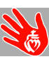 main vendéenne rouge - 5x5cm - Sticker/autocollant