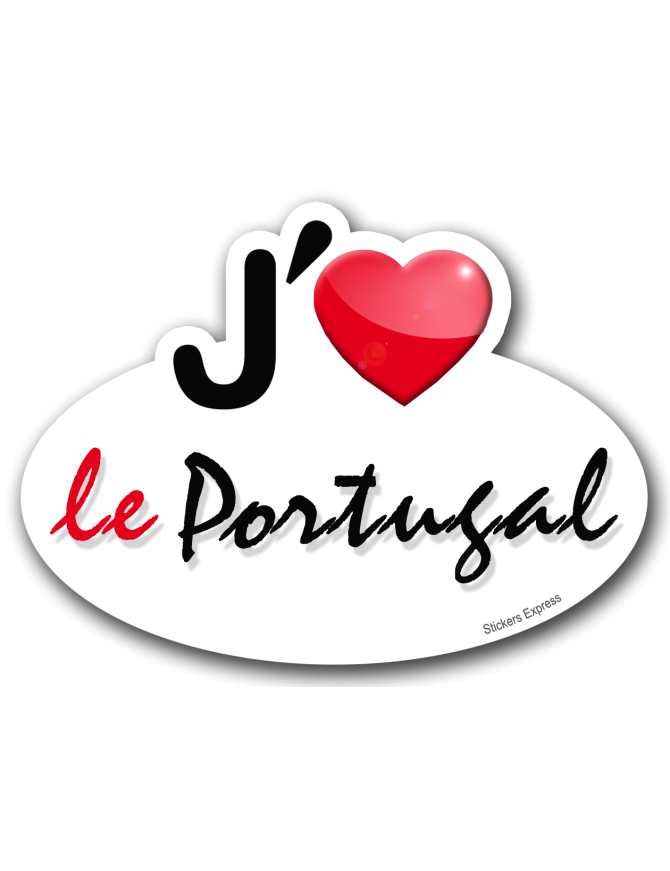 j'aime le Portugal - 5x3.7cm - Sticker/autocollant