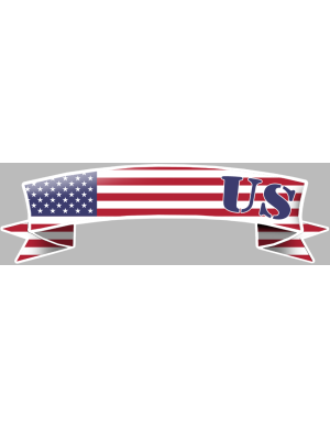 flamme USA - 30x9cm - Sticker/autocollant