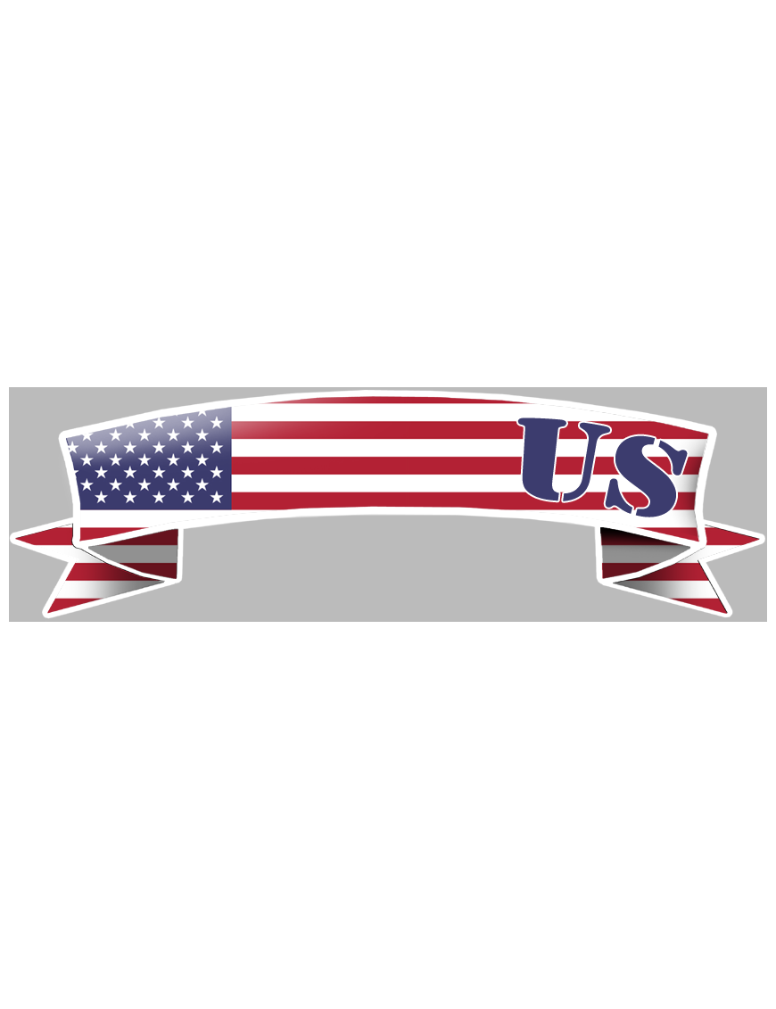 flamme USA - 30x9cm - Sticker/autocollant