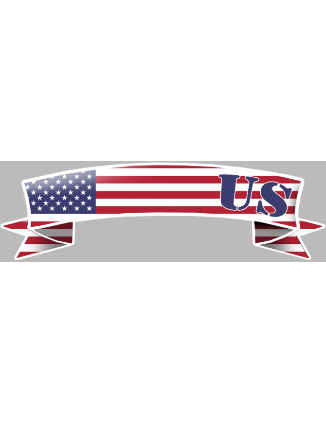 flamme USA - 30x9cm - Sticker/autocollant