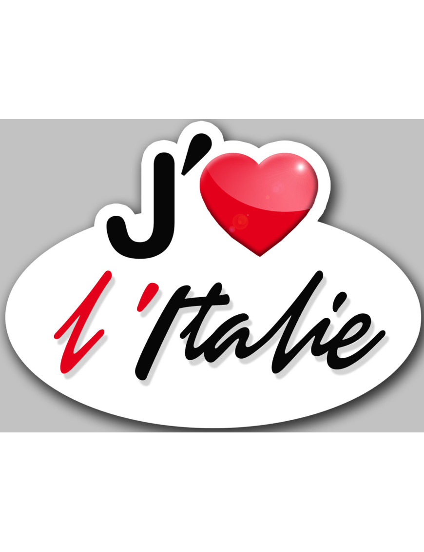 J'aime l'Italie - 5x3.7cm - Sticker/autocollant