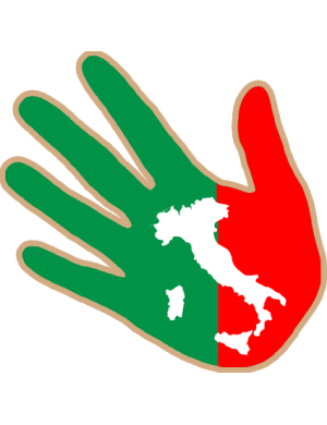 main Italienne carte - 5x5cm - Sticker/autocollant