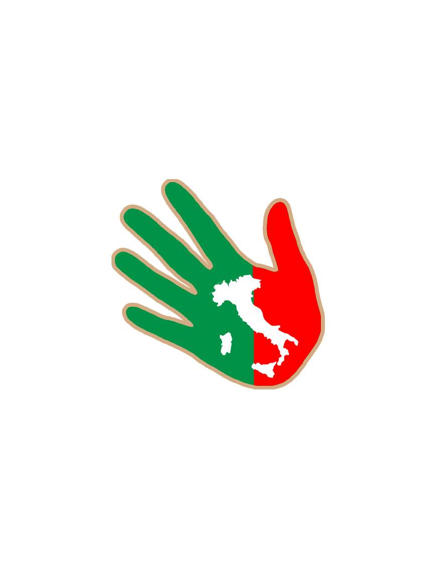main Italienne carte - 5x5cm - Sticker/autocollant