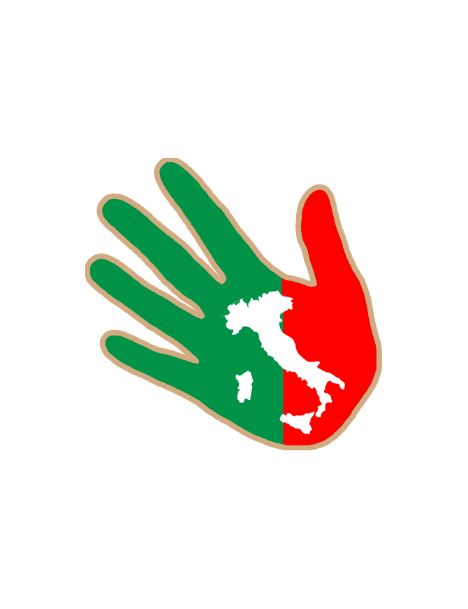 main Italienne carte - 5x5cm - Sticker/autocollant