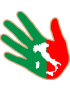 main Italienne carte - 5x5cm - Sticker/autocollant