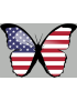 effet papillon USA - 10x7cm - Sticker/autocollant