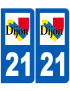 immatriculation Dijon 21 - Sticker/autocollant